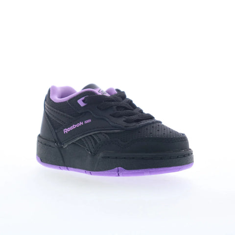 Reebok BB 4000 II Toddler Black Leather Lace Up Lifestyle Sneakers Shoes