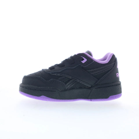 Reebok BB 4000 II Toddler Black Leather Lace Up Lifestyle Sneakers Shoes
