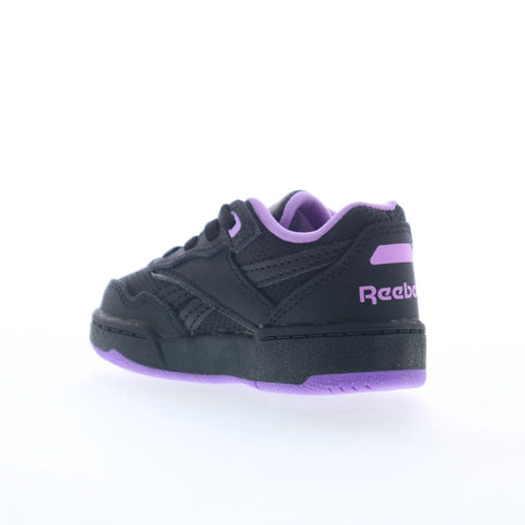 Reebok BB 4000 II Toddler Black Leather Lace Up Lifestyle Sneakers Shoes
