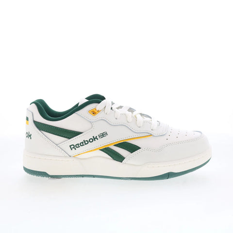 Reebok BB 4000 II Kids White Leather Lace Up Lifestyle Sneakers Shoes