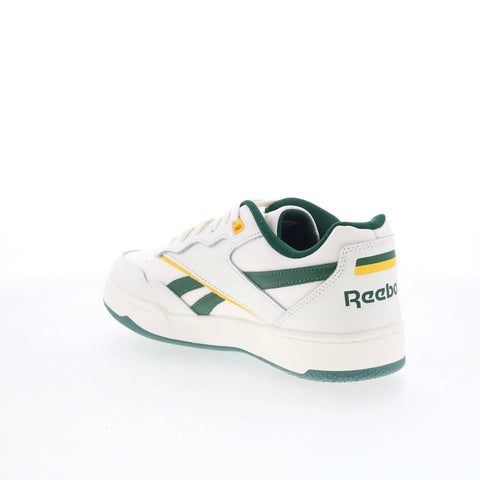Reebok BB 4000 II Kids White Leather Lace Up Lifestyle Sneakers Shoes