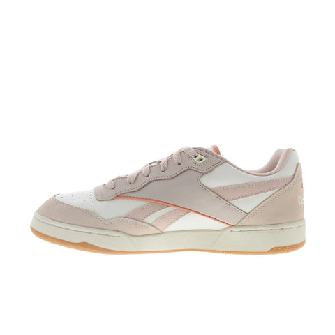Reebok BB 4000 II Womens Beige Leather Lace Up Lifestyle Sneakers Shoes