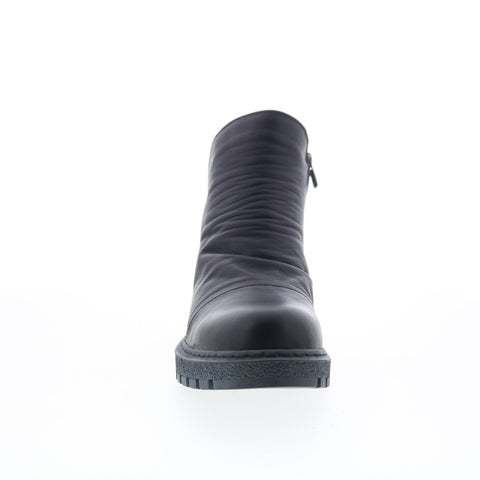 Miz Mooz Bea Womens Black Leather Zipper Ankle & Booties Boots