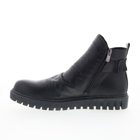 Miz Mooz Bea Womens Black Leather Zipper Ankle & Booties Boots