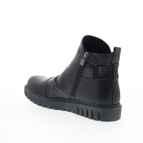 Miz Mooz Bea Womens Black Leather Zipper Ankle & Booties Boots