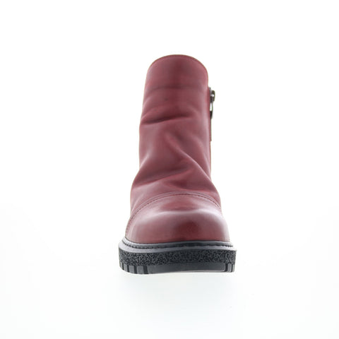 Miz Mooz Bea Womens Red Leather Zipper Ankle & Booties Boots