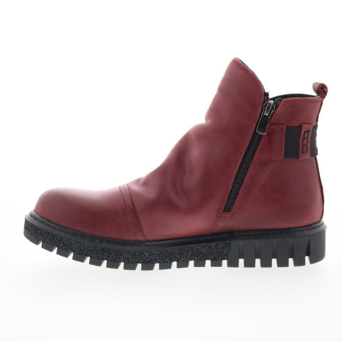 Miz Mooz Bea Womens Red Leather Zipper Ankle & Booties Boots
