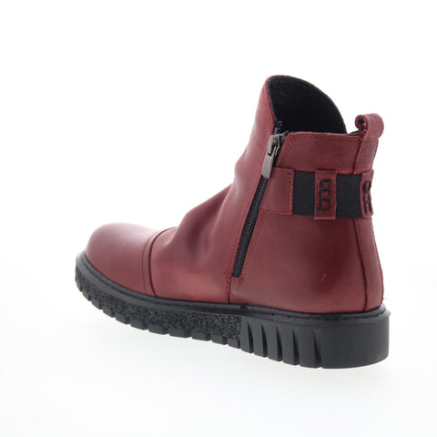 Miz Mooz Bea Womens Red Leather Zipper Ankle & Booties Boots