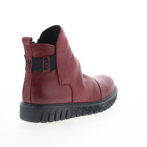 Miz Mooz Bea Womens Red Leather Zipper Ankle & Booties Boots