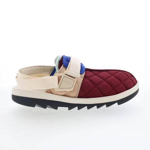 Reebok Beatnik Mens Red Canvas Slip On Strap Sandals Shoes