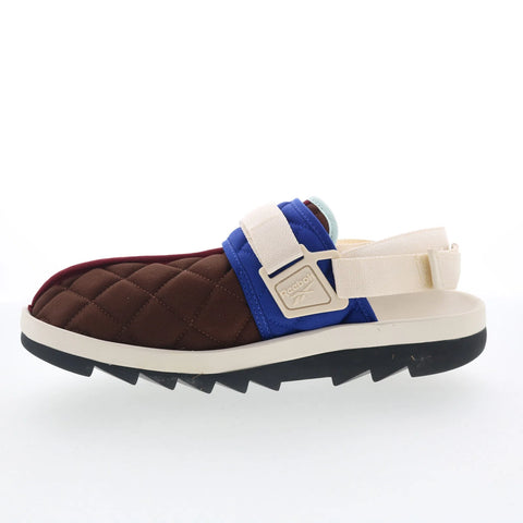 Reebok Beatnik Mens Red Canvas Slip On Strap Sandals Shoes