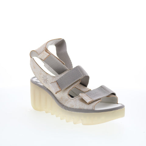 Fly London Bech BECH474FLY-002 Womens Gray Wedges Sandals Shoes