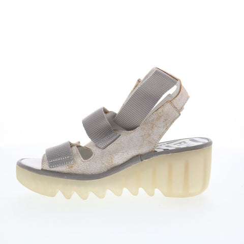 Fly London Bech BECH474FLY-002 Womens Gray Wedges Sandals Shoes