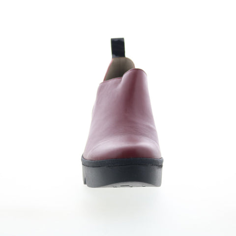 Fly London Beli Womens Burgundy Leather Loafers & Slip Ons Casual Shoes
