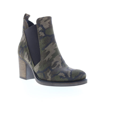 Bos. & Co. Bellini Womens Green Suede Slip On Ankle & Booties Boots