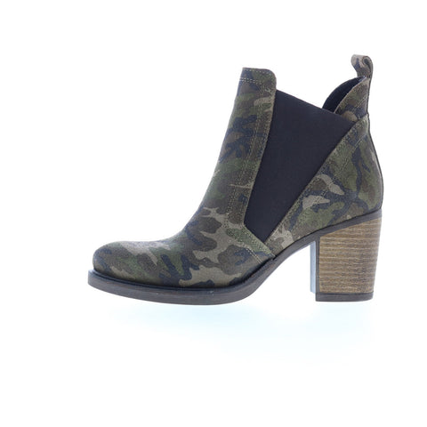 Bos. & Co. Bellini Womens Green Suede Slip On Ankle & Booties Boots