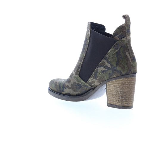 Bos. & Co. Bellini Womens Green Suede Slip On Ankle & Booties Boots
