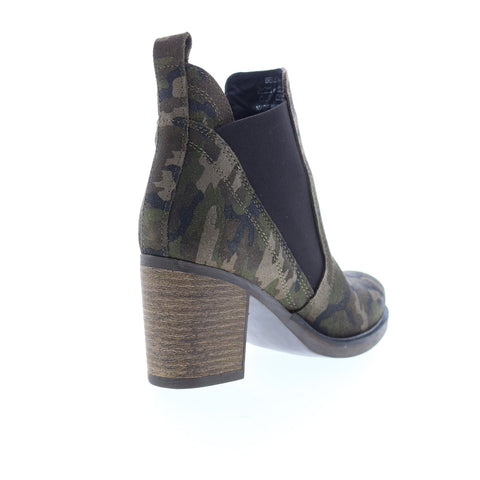 Bos. & Co. Bellini Womens Green Suede Slip On Ankle & Booties Boots