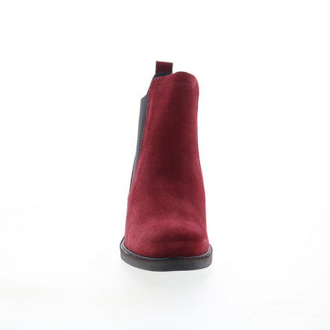 Bos. & Co. Bellini Womens Red Suede Slip On Ankle & Booties Boots