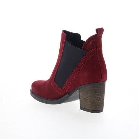 Bos. & Co. Bellini Womens Red Suede Slip On Ankle & Booties Boots