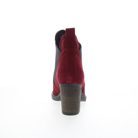 Bos. & Co. Bellini Womens Red Suede Slip On Ankle & Booties Boots