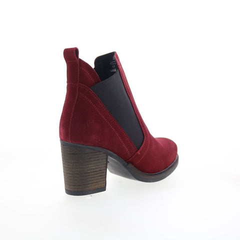 Bos. & Co. Bellini Womens Red Suede Slip On Ankle & Booties Boots