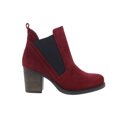 Bos. & Co. Bellini Womens Red Suede Slip On Ankle & Booties Boots