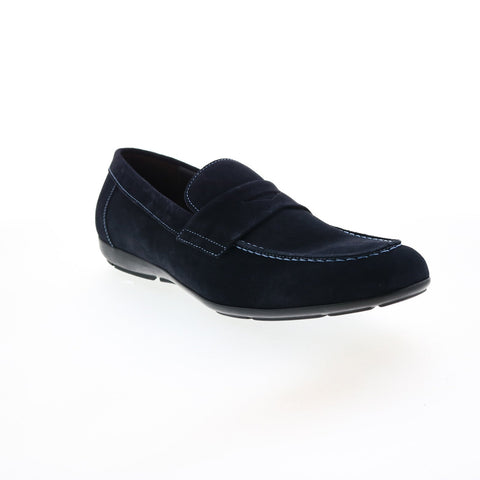 Bruno Magli Benito BENITO2 Mens Blue Suede Loafers & Slip Ons Penny Shoes