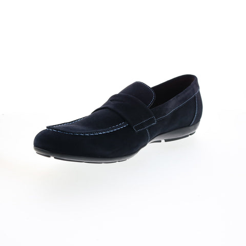 Bruno Magli Benito BENITO2 Mens Blue Suede Loafers & Slip Ons Penny Shoes