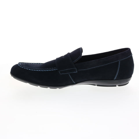 Bruno Magli Benito BENITO2 Mens Blue Suede Loafers & Slip Ons Penny Shoes
