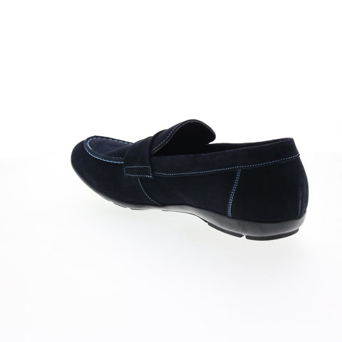 Bruno Magli Benito BENITO2 Mens Blue Suede Loafers & Slip Ons Penny Shoes
