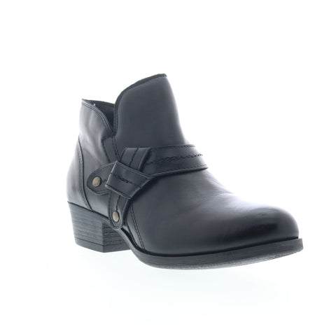 Miz Mooz Bennet Womens Black Leather Zipper Ankle & Booties Boots