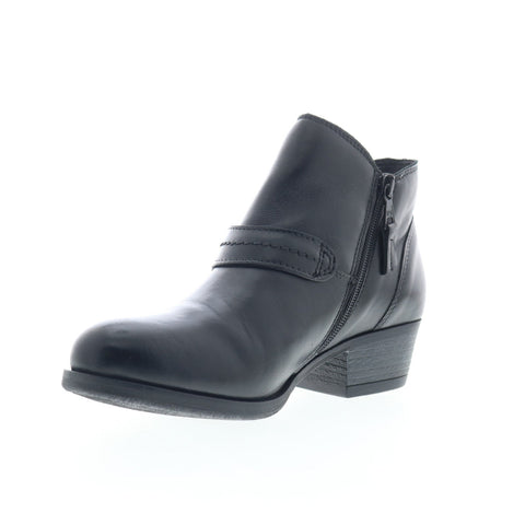 Miz Mooz Bennet Womens Black Leather Zipper Ankle & Booties Boots