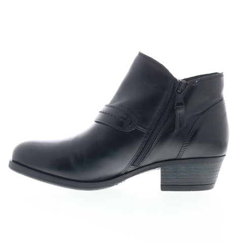 Miz Mooz Bennet Womens Black Leather Zipper Ankle & Booties Boots