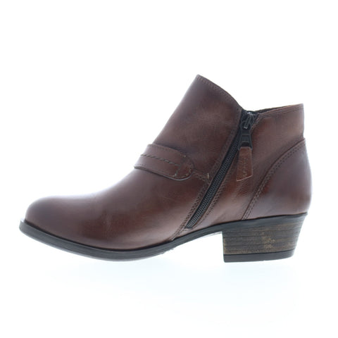 Miz Mooz Bennet Womens Brown Leather Zipper Ankle & Booties Boots