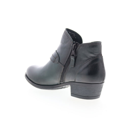Miz Mooz Bennet Womens Black Leather Zipper Ankle & Booties Boots