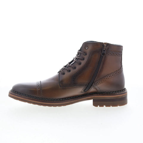 Johnston & Murphy Benton 59-4762 Mens Brown Leather Lace Up Casual Dress Boots