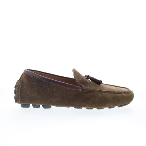 Di Bianco Benzoni Suede Militare Mens Brown Loafers & Slip Ons Casual Shoes