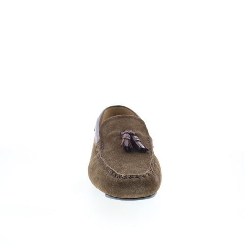 Di Bianco Benzoni Suede Militare Mens Brown Loafers & Slip Ons Casual Shoes