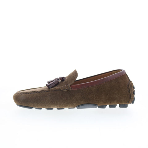 Di Bianco Benzoni Suede Militare Mens Brown Loafers & Slip Ons Casual Shoes