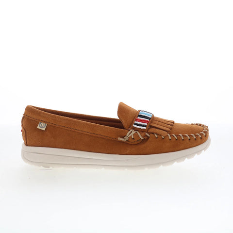 Minnetonka Bepeshaa Moc 61074P Womens Brown Suede Loafer Flats Shoes
