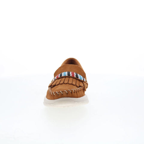 Minnetonka Bepeshaa Moc 61074P Womens Brown Suede Loafer Flats Shoes