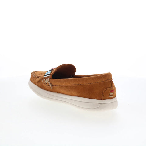 Minnetonka Bepeshaa Moc 61074P Womens Brown Suede Loafer Flats Shoes