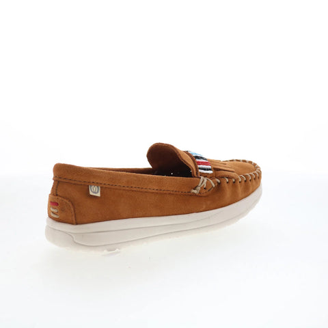 Minnetonka Bepeshaa Moc 61074P Womens Brown Suede Loafer Flats Shoes