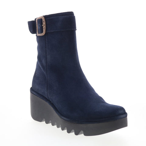 Fly London Bepp BEPP396FLY-003 Womens Blue Suede Zipper Casual Dress Boots