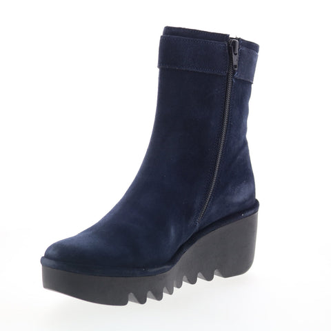 Fly London Bepp BEPP396FLY-003 Womens Blue Suede Zipper Casual Dress Boots