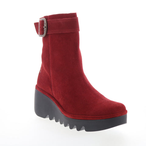 Fly London Bepp BEPP396FLY-013 Womens Red Suede Zipper Casual Dress Boots