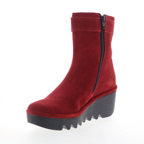 Fly London Bepp BEPP396FLY-013 Womens Red Suede Zipper Casual Dress Boots
