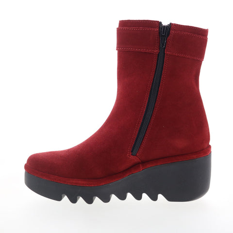 Fly London Bepp BEPP396FLY-013 Womens Red Suede Zipper Casual Dress Boots