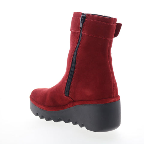 Fly London Bepp BEPP396FLY-013 Womens Red Suede Zipper Casual Dress Boots